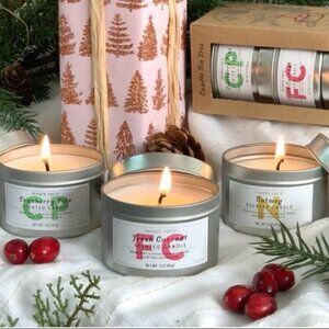 Trader Joe's Holiday Scented Candle Tin Trio GIFT